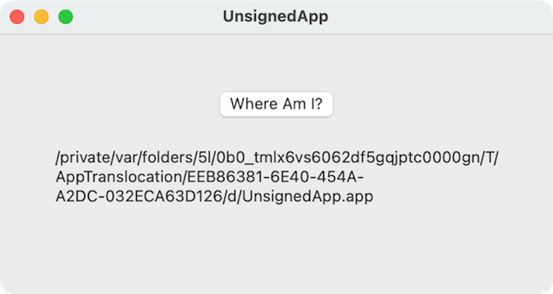 Running from secure location