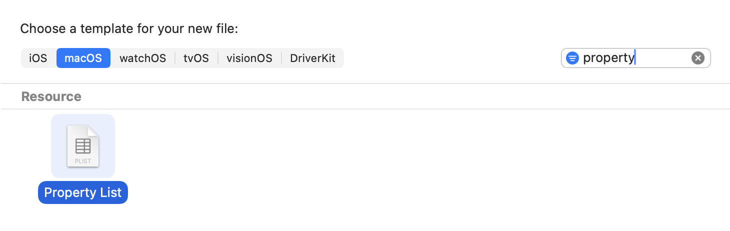Property List template